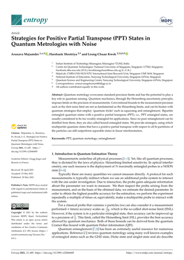 Strategies for Positive Partial Transpose (PPT) States in Quantum Metrologies with Noise