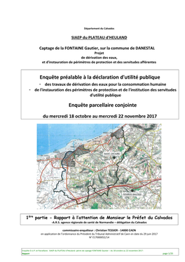 Rapport À L’Attention De Monsieur Le Préfet Du Calvados -A.R.S