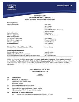 Letterhead Template for North Bay Parry Sound District Health Unit