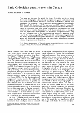 Early Ordovician Eustatic Events in Canada