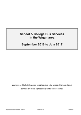 School Bus Services in the Wigan Area