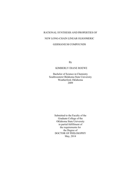 Rational Synthesis and Properties of New Long-Chain Linear Oligomeric Germanium Compounds