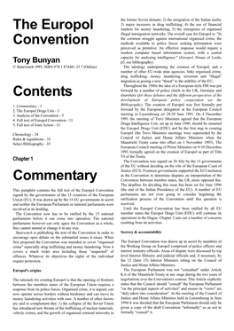 The Europol Convention Contents Commentary