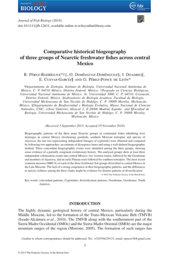 Comparative Historical Biogeography of Three Groups of Nearctic Freshwater Fishes Across Central Mexico