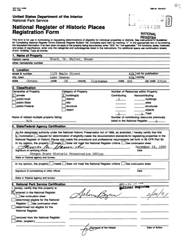 National Register of Historic Places Continuation Sheet