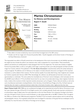 Marine Chronometer Datasheet