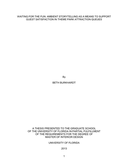 Ambient Storytelling As a Means to Support Guest Satisfaction in Theme Park Attraction Queues