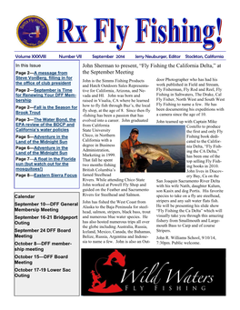 John Sherman to Present, “Fly Fishing the California Delta,”