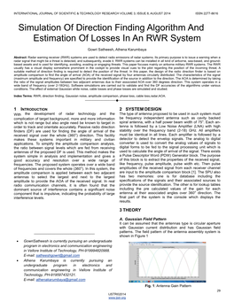 Simulation of Direction Finding Algorithm and Estimation of Losses in an RWR System