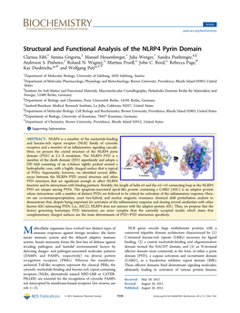 Structural and Functional Analysis of the NLRP4 Pyrin Domain