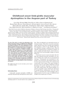 Childhood Onset Limb-Girdle Muscular Dystrophies in the Aegean Part of Turkey