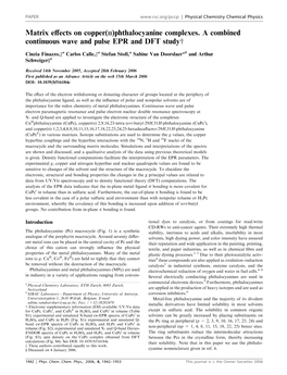 Matrix Effects on Copper(II)Phthalocyanine