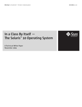 The Solaris™ 10 Operating System on the Web Sun.Com