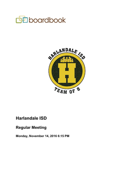 Harlandale ISD Regular Meeting