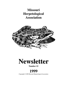 Missouri Herpetological Association Newsletter #12 (1999)