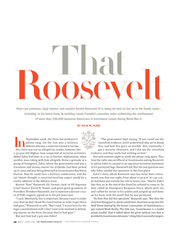 Penn Law Professor, Legal Scholar, and Novelist Kermit Roosevelt III Is