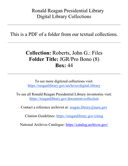 Collection: Roberts, John G.: Files Folder Title: JGR/Pro Bono (8) Box: 44