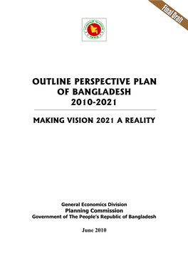 Outline Perspective Plan of Bangladesh 2010-2021
