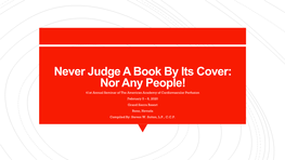 Never Judge a Book by Its Cover