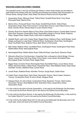 Specified Zones for Street Traders