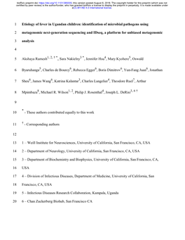 Identification of Microbial Pathogens Using Metagenomic Next-Generation Sequencing and ID