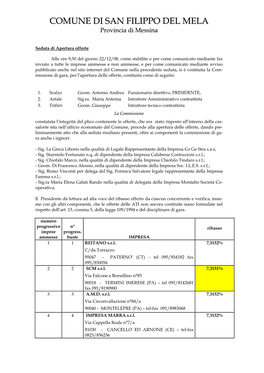 COMUNE DI SAN FILIPPO DEL MELA Provincia Di Messina