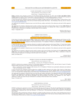 Copper Coast Council Roads Opening and Closing Act 1991