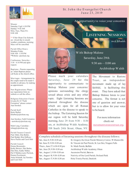 St. John the Evangelist Church June 23, 2019 with Bishop Malone