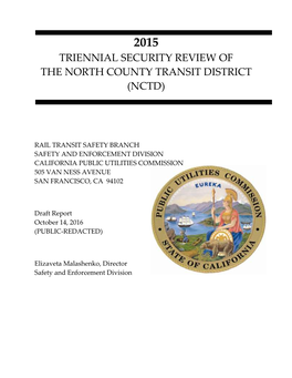 Triennial Security Review of the North County Transit District (Nctd)