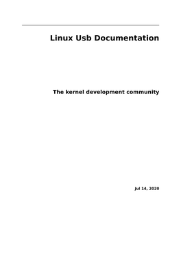 Linux Usb Documentation