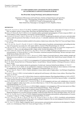 In Vitro Germination and Seedling Development of Gastrochilus Japonicus (Makino) Schltr