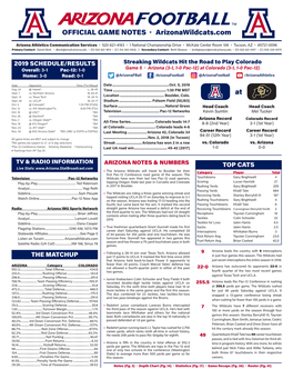 At OFFICIAL GAME NOTES · Arizonawildcats.Com