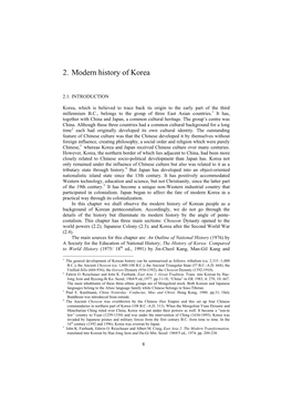 2. Modern History of Korea