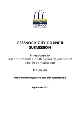 Cessnock City Council Submission