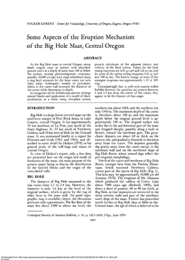 VOLKER LORENZ Center for Volcanology, University of Oregon, Eugene, Oregon 97403