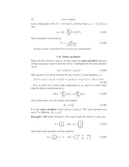 To Be Orthogonal to the K 1 Vectors U and ﬁnd That C = (U ,V )So � I Ik � I K That K 1 � U = V (U ,V ) U