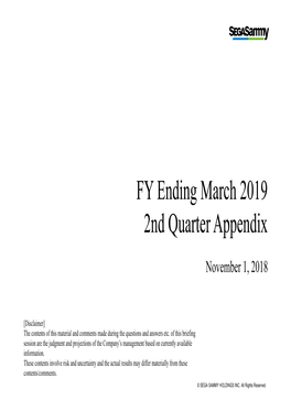 2018/11/01 FY Ending March 2019 2Nd Quarter Appendix