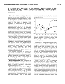 To Question About Formation of the Pallasite Parent Bodies: on the Peculiarities of Trace Element Composition of Mineral Components from the Omolon Pallasite