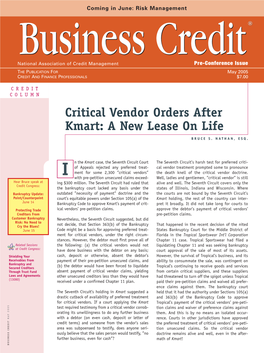 Critical Vendor Orders After Kmart