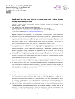 Leads and Lags Between Antarctic Temperature and Carbon Dioxide