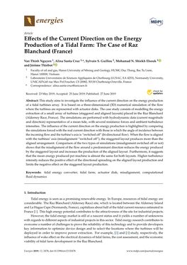 Effects of the Current Direction on the Energy Production of a Tidal Farm