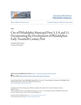 City of Philadelphia Municipal Piers 3, 5, 9, and 11