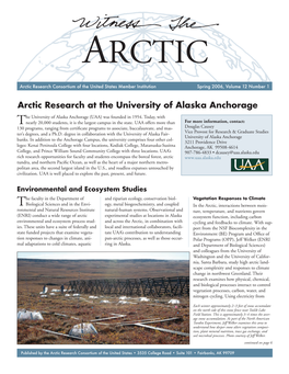 Arctic Research at the University of Alaska Anchorage