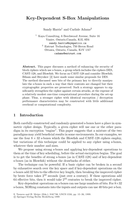 Key-Dependent S-Box Manipulations