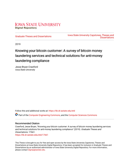 A Survey of Bitcoin Money Laundering Services and Technical Solutions for Anti-Money Laundering Compliance