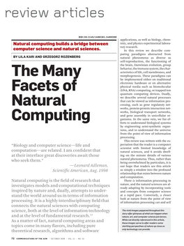 The Many Facets of Natural Computing