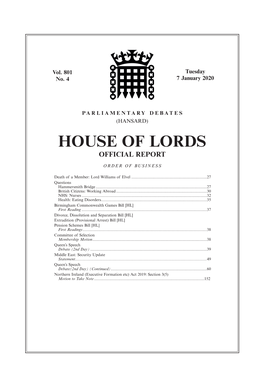 House of Lords Official Report