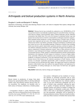 Arthropods and Biofuel Production Systems in North America