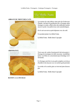 Fromagerie - Catalogue Fromagerie - Fromages