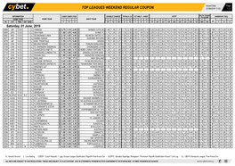 Top Leagues Weekend Regular Coupon 01/06/2019 11:03 1 / 2